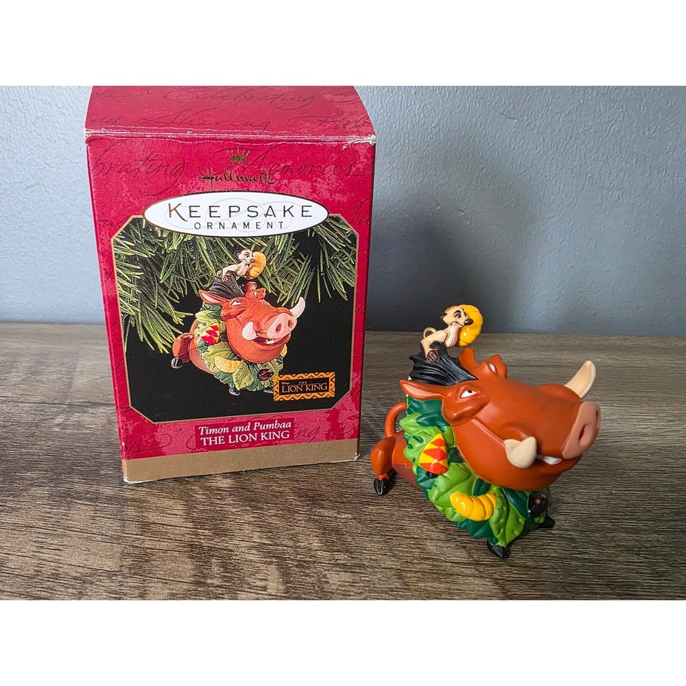 Hallmark Keepsake Ornament 1997‎ Disney The Lion King Timon & Pumbaa Vintage Box